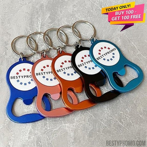 Custom Aluminum Bottle Opener Keychains (Domed Logo) – Free Proof & Quote