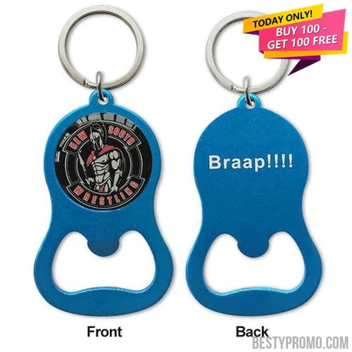 Custom Aluminum Bottle Opener Keychains (Domed Logo) – Free Proof & Quote