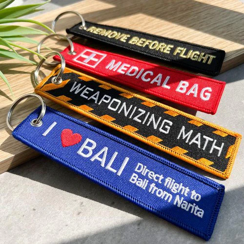 Custom Double-Sided Embroidered Flight Key Tag