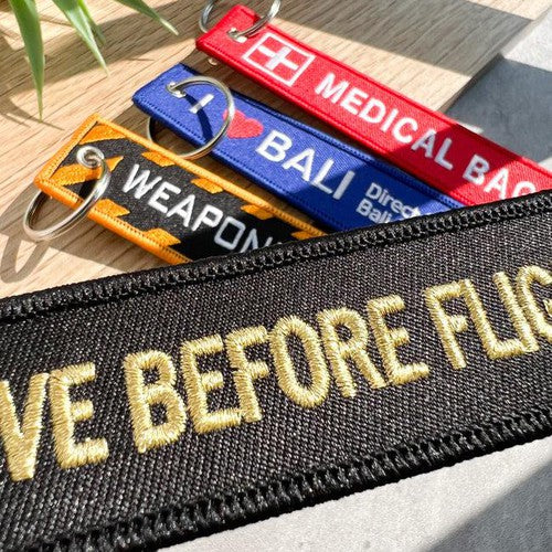 Custom Double-Sided Embroidered Flight Key Tag