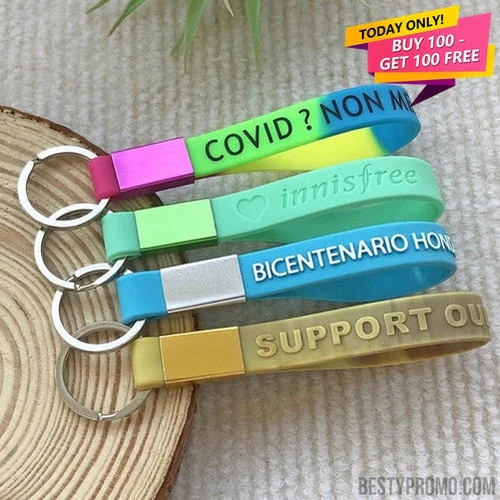 Custom Silicone Wrist Loop Keychain