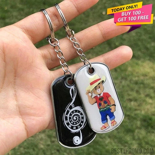 Custom Metal Dog Tag Keychain with Doming1