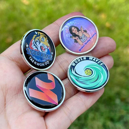 Custom Logo Domed Metal Clog Charms - Free Design Proof & Quote