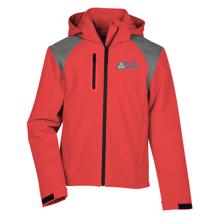 Custom Contrasting Colour Hooded Soft Shell Jacket - Men's