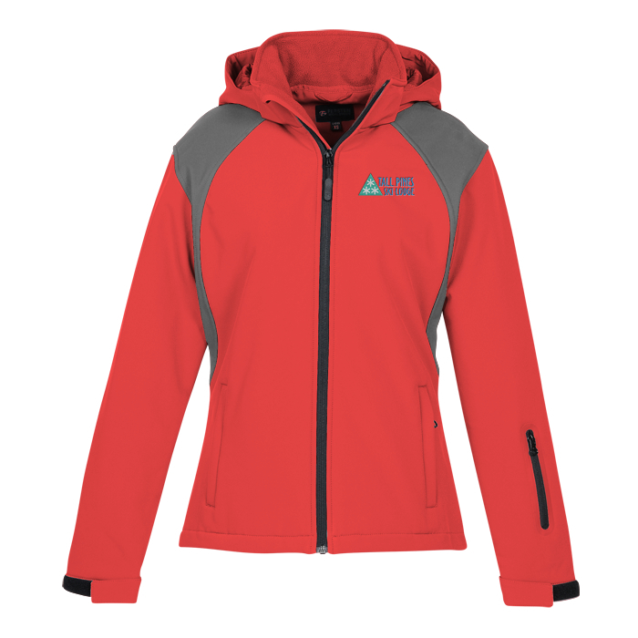 Custom Contrasting Colour Hooded Soft Shell Jacket - Ladies'