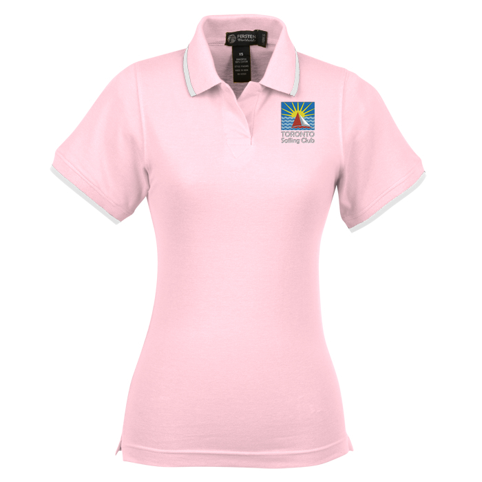 Custom Tipped Combed Cotton Pique Polo - Ladies'