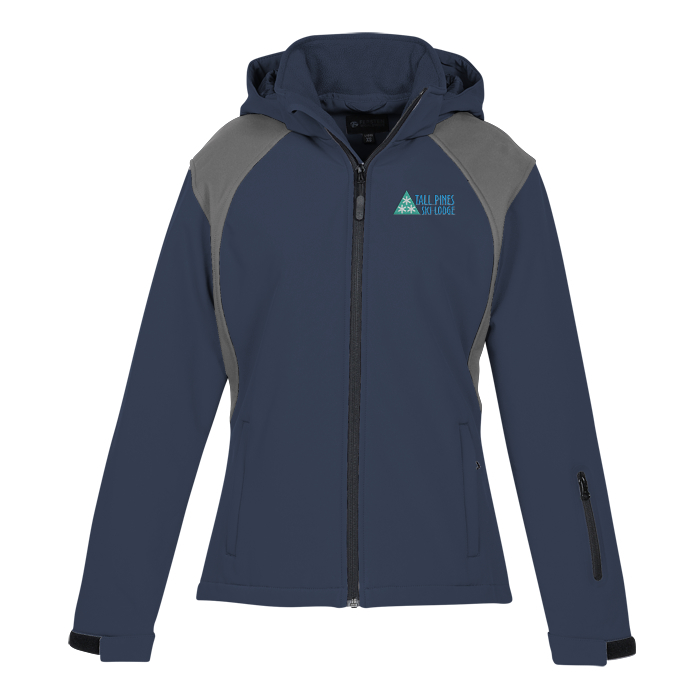 Custom Contrasting Colour Hooded Soft Shell Jacket - Ladies' - 24 hr