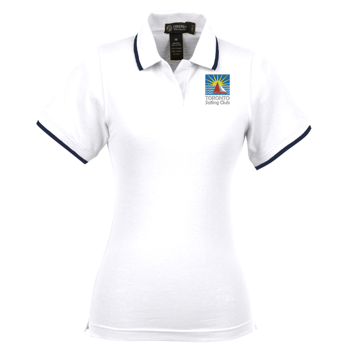Custom Tipped Combed Cotton Pique Polo - Ladies' - 24 hr