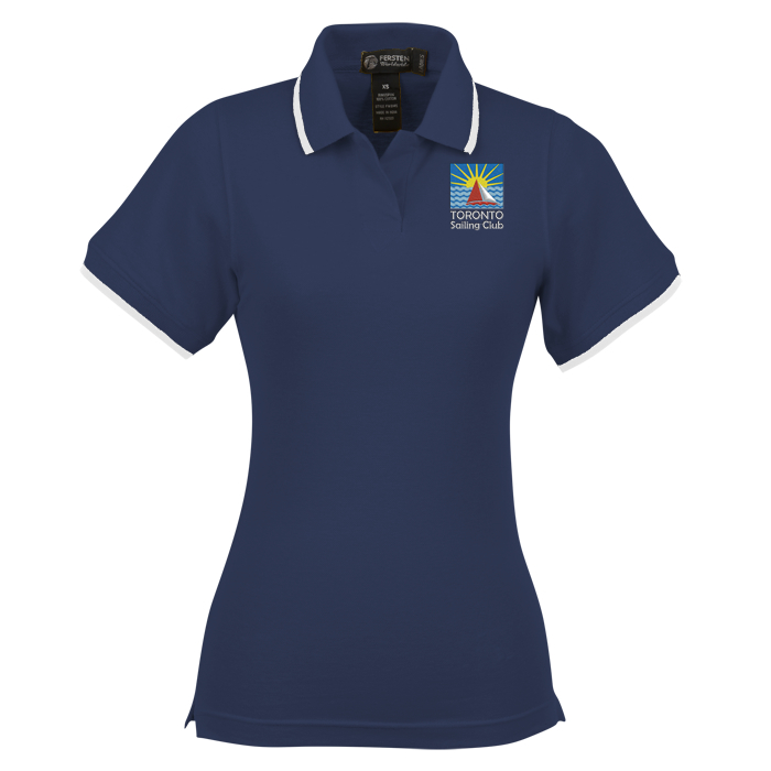Custom Tipped Combed Cotton Pique Polo - Ladies' - 24 hr
