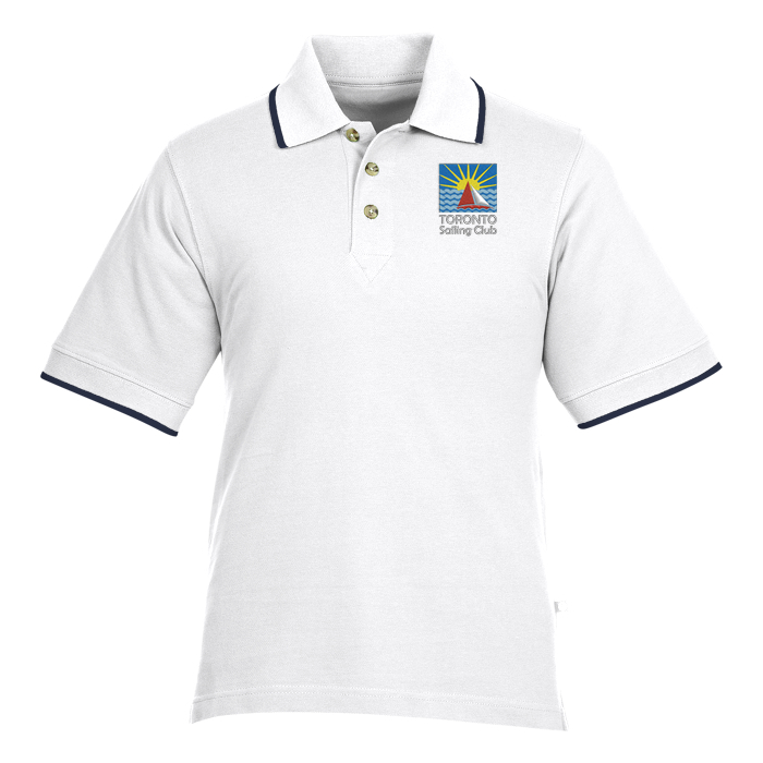Custom Tipped Combed Cotton Pique Polo - Men's - 24 hr
