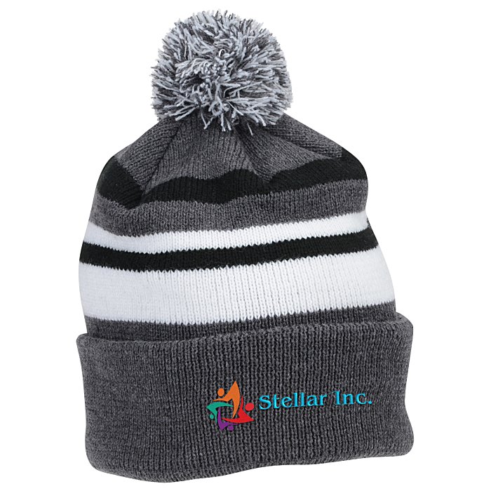 Custom Microfleece Lined Pom Pom Beanie - 24 hr