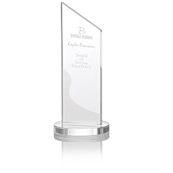 Custom Frost Pillar Crystal Award