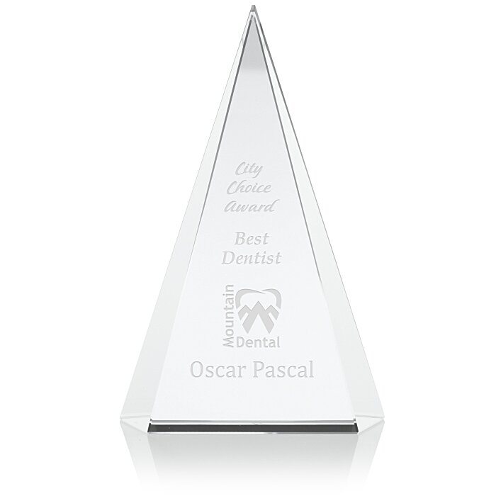 Custom Trig Crystal Award - 8 inches