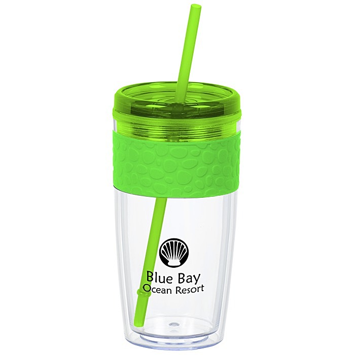 Custom Refresh Pebble Tumbler with Straw - 16 oz
