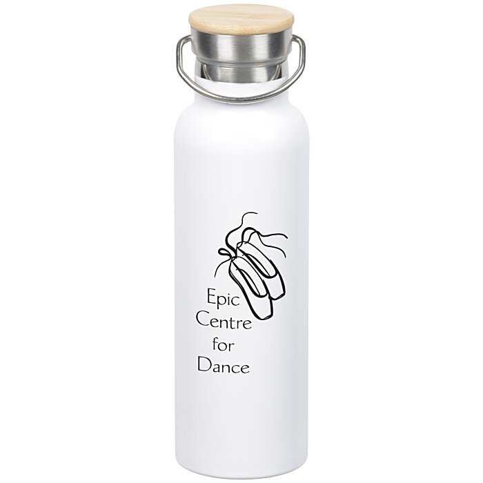 Custom Accord Vacuum Bottle with Wood Lid - 21 oz