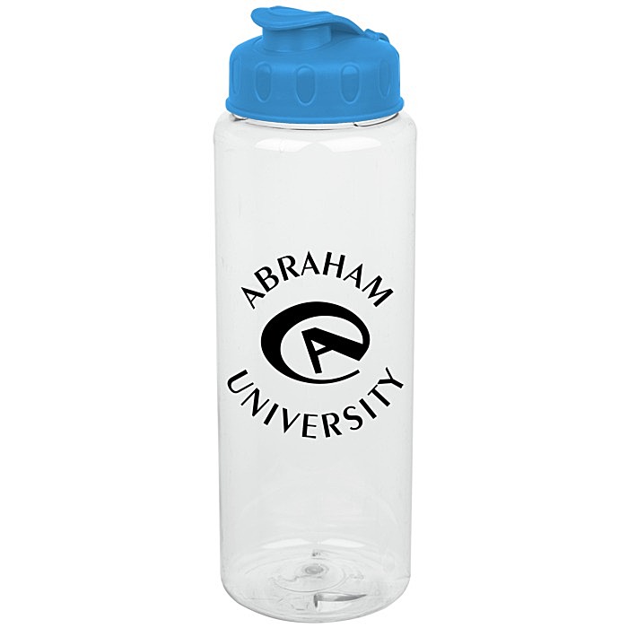 Custom Clear Impact Guzzler Sport Bottle with Flip Lid - 32 oz