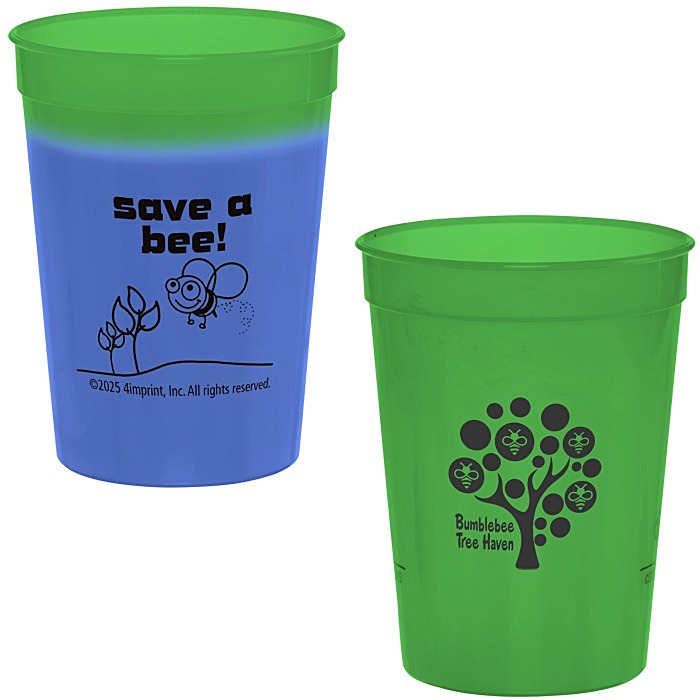 Custom Super Kid Mood Stadium Cup - 12 oz - Go Green