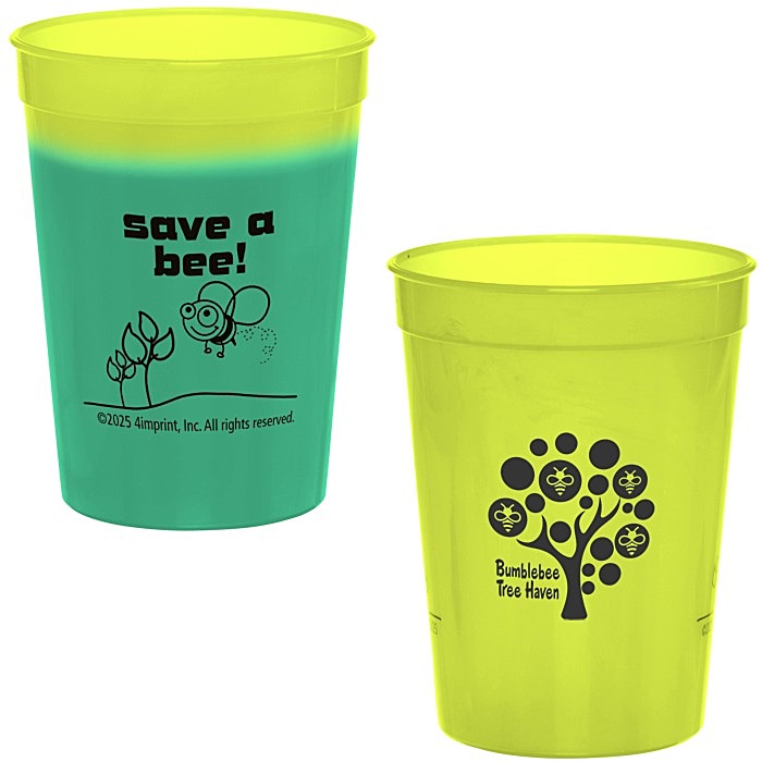Custom Super Kid Mood Stadium Cup - 12 oz - Go Green