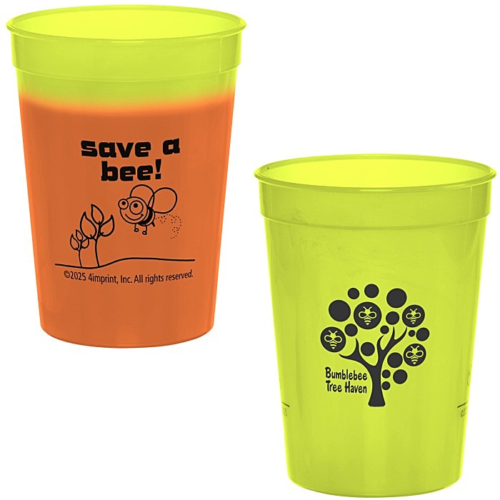 Custom Super Kid Mood Stadium Cup - 12 oz - Go Green