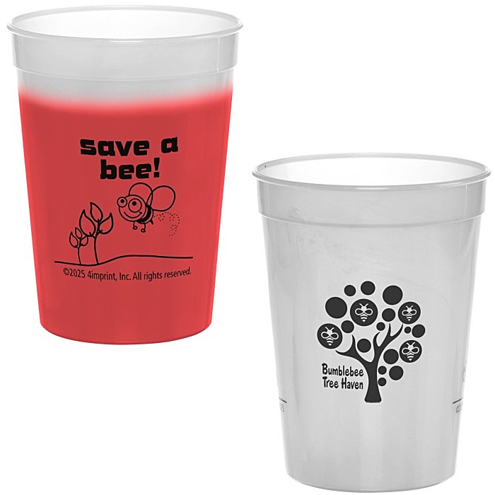Custom Super Kid Mood Stadium Cup - 12 oz - Go Green