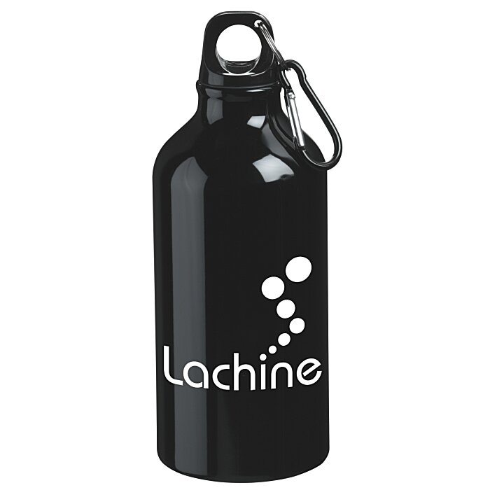 Custom Aluminum Water Bottle with Carabiner - 16 oz