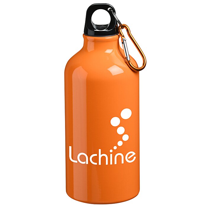 Custom Aluminum Water Bottle with Carabiner - 16 oz