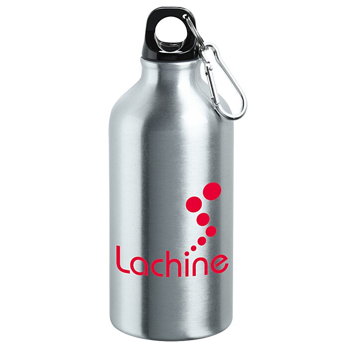Custom Aluminum Water Bottle with Carabiner - 16 oz - 24 hr