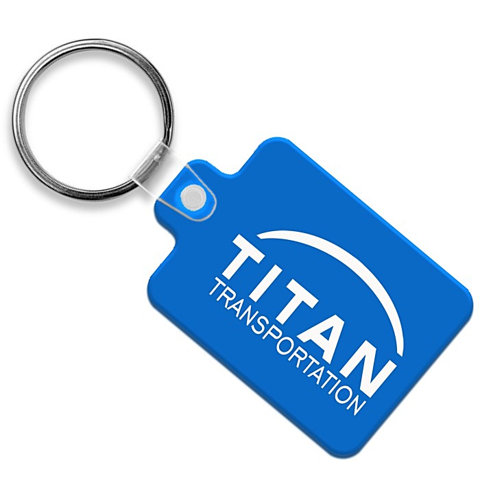 Custom Rectangle with Tab Soft Keychain - Translucent