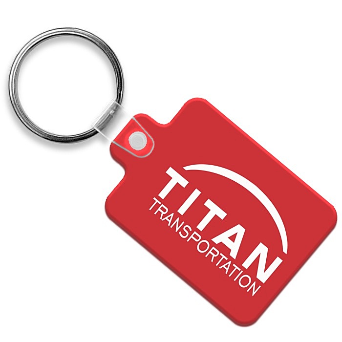 Custom Rectangle with Tab Soft Keychain - Translucent