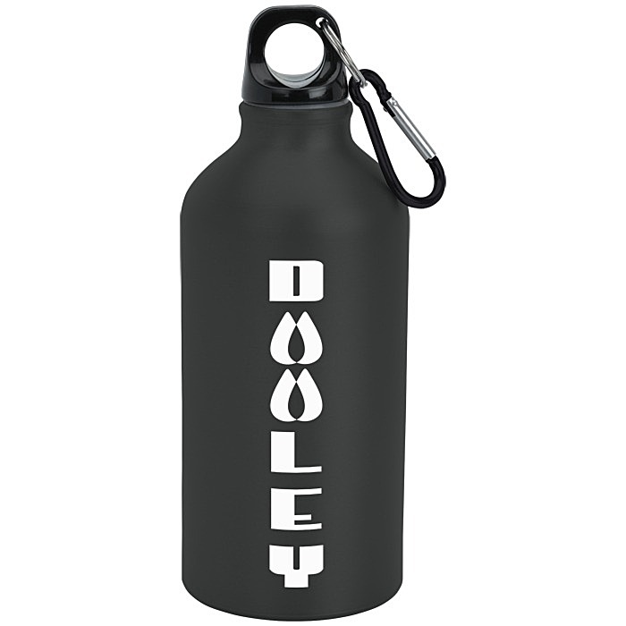 Custom Aluminum Water Bottle with Carabiner - 16 oz - Matte - 24 hr