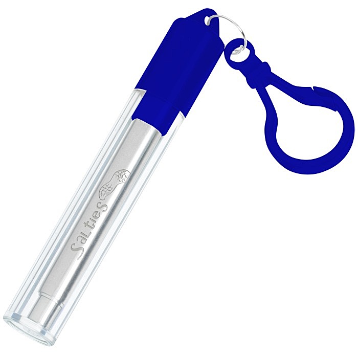 Custom Telescopic Stainless Straw in Carabiner Case - Laser Engraved