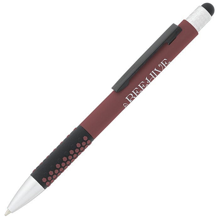 Custom Honeycomb Soft Touch Stylus Metal Pen