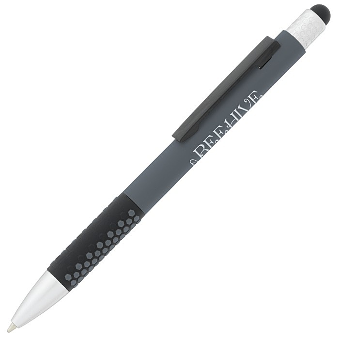 Custom Honeycomb Soft Touch Stylus Metal Pen